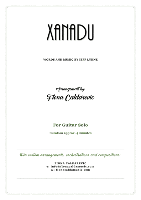 Xanadu (arr. Fiona Caldarevic)