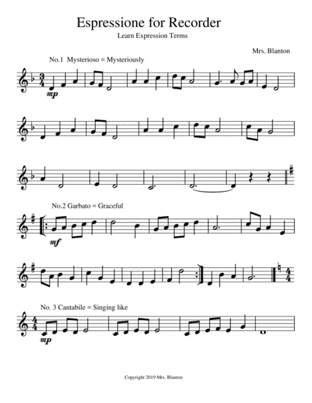 Espressione- Etudes for Recorder