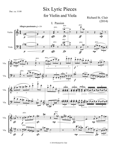 Six Lyric Pieces for Violin and Viola