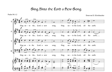 Sing Unto the Lord a New Song