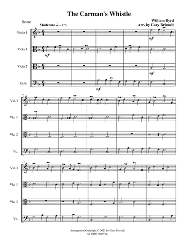 The Carman's Whistle (arr. Gary Bricault)