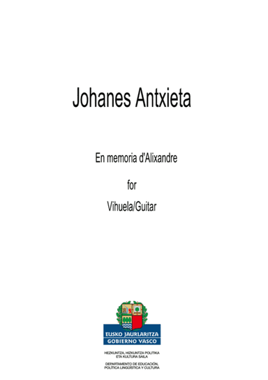 En Memoria d´Alixandre (arr. Enrike Solinís)
