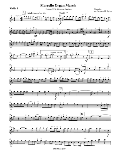 Marcello Organ March Psalm 19 for strings with Organ (arr. Stephen M. Taylor)