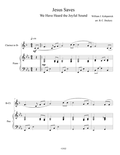 Jesus Saves (Clarinet Solo with Piano Accompaniment) (arr. B. C. Dockery)