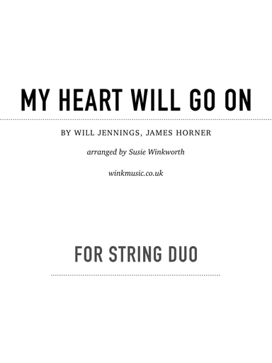 My Heart Will Go On (love Theme From 'titanic') (arr. Susie Winkworth winkmusic.co.uk)