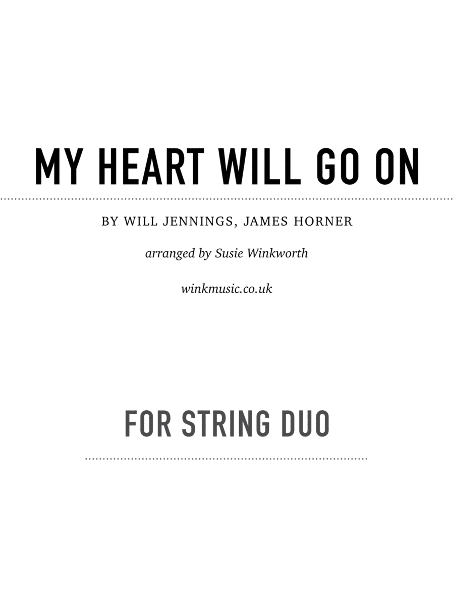 My Heart Will Go On (love Theme From 'titanic') (arr. Susie Winkworth winkmusic.co.uk)