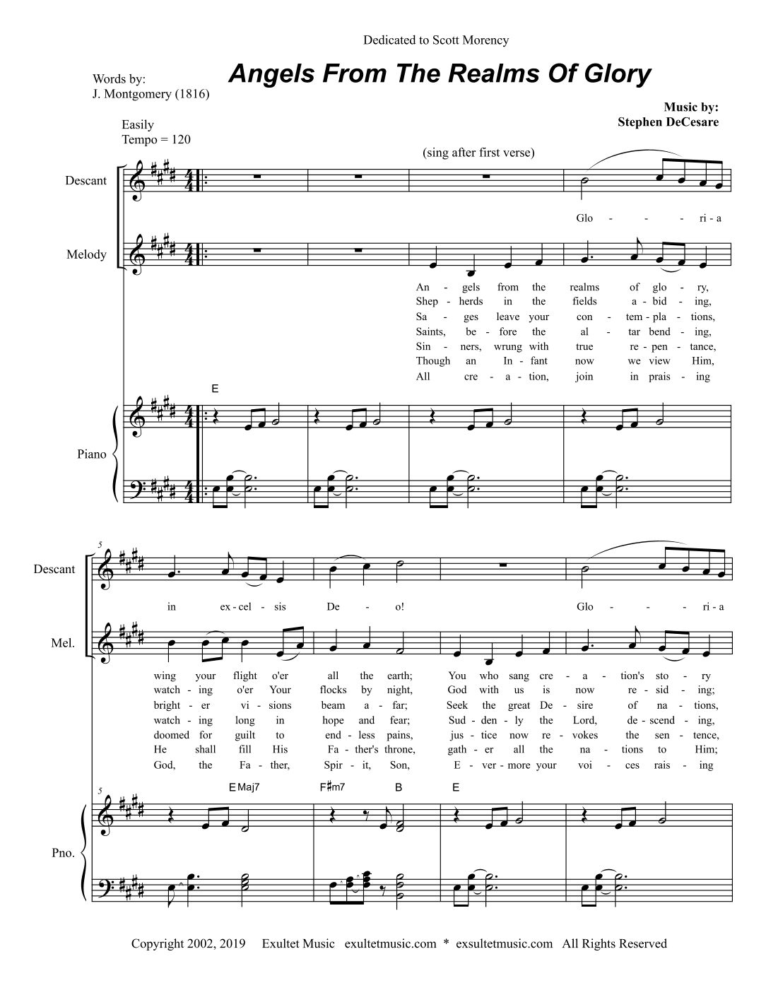 Angels From The Realms Of Glory (2-part children's choir)