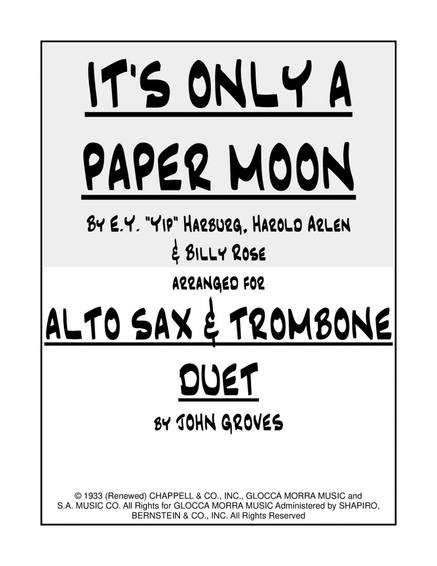 It's Only A Paper Moon (arr. John Groves)