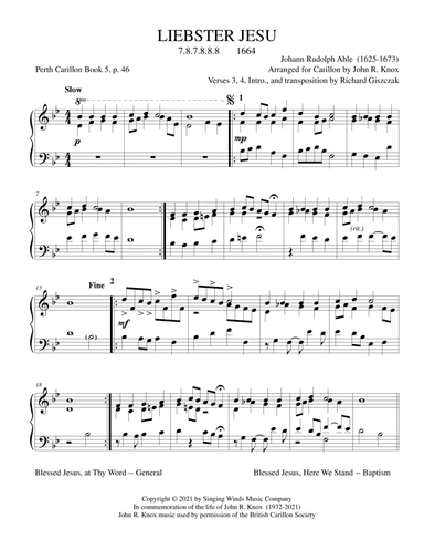 LIEBSTER JESU (arr. John R. Knox & Richard Giszczak)