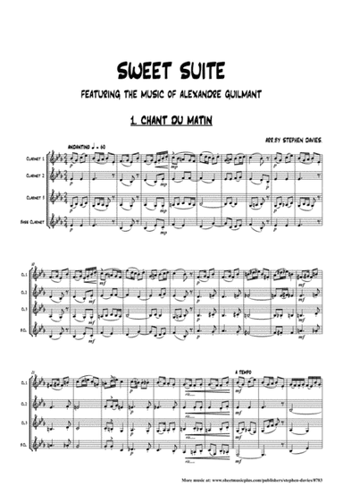 Sweet Suite,featuring the music of Alexandre Guilmant for Clarinet Quartet. (arr. Stephen Davies)