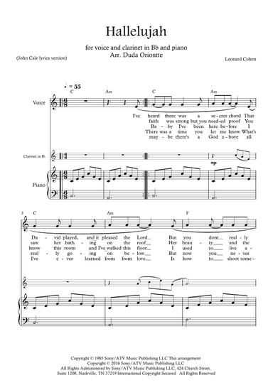 Hallelujah (arr. Duda Oriontte)
