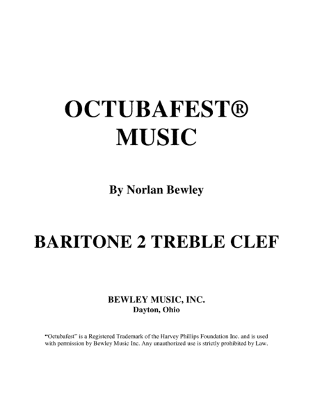 Octubafest Baritone 2 Treble Clef Part Book - Tuba/Euphonium Quartet (arr. Norlan Bewley)