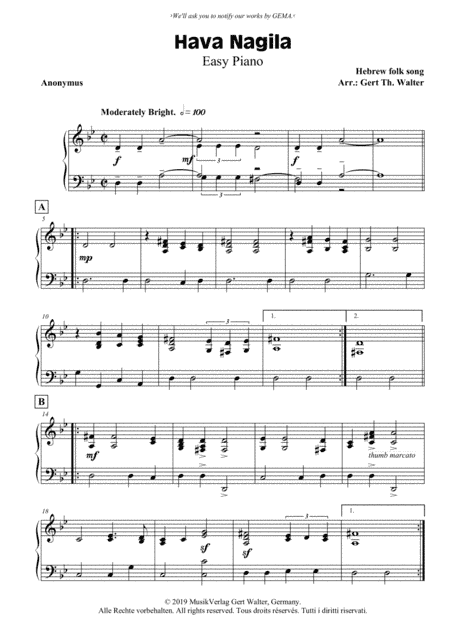 Hava Nagila (arr. Gert Th. Walter)