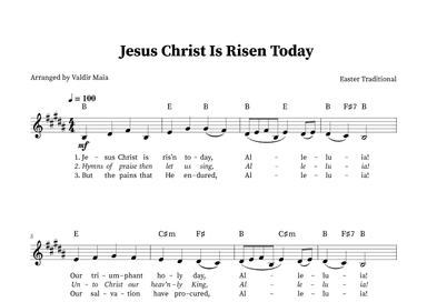 Jesus Christ Is Risen Today - Solo Voice in B Major (arr. Valdir Maia)