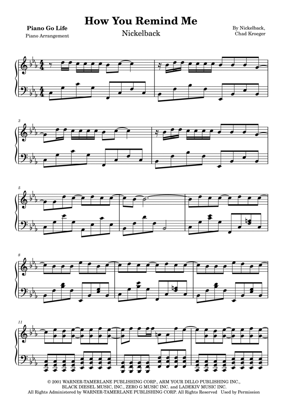 How You Remind Me (arr. Piano Go Life)