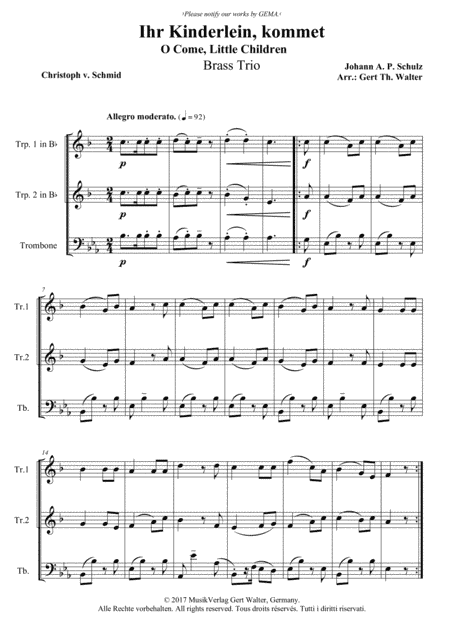O Come, Little Children (arr. Gert Th. Walter)
