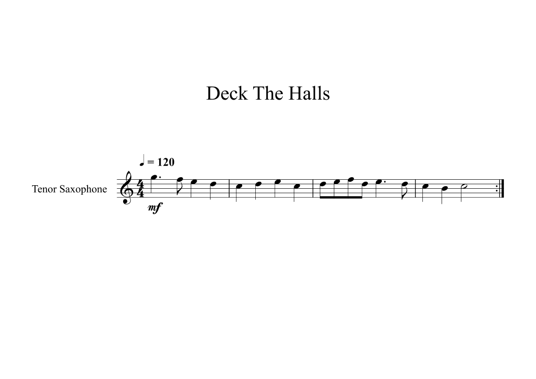 Deck The Halls (Tenor Sax) (arr. Digital Book Music)
