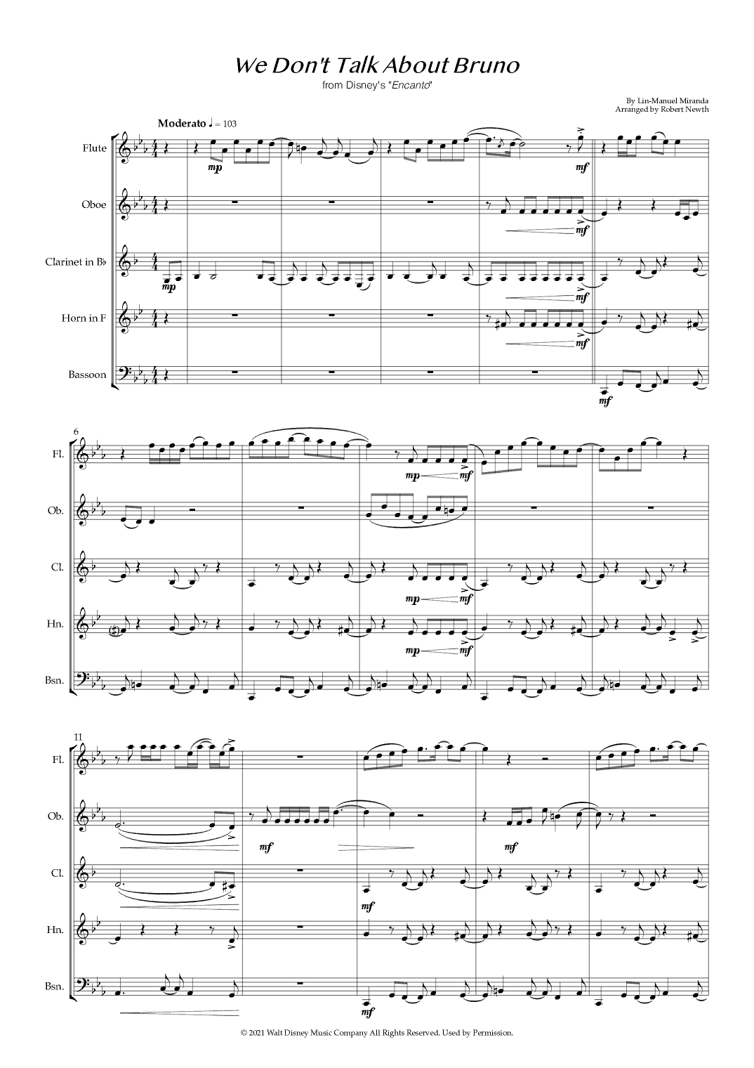 We Don't Talk About Bruno (arr. Robert Newth)