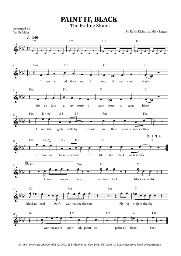 Paint It, Black (arr. Valdir Maia)