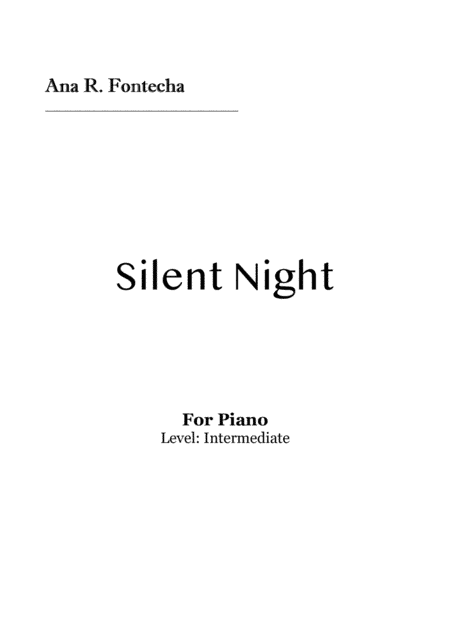 Silent Night (Noche de Paz). Christmas Carol (arr. Ana Fontecha)