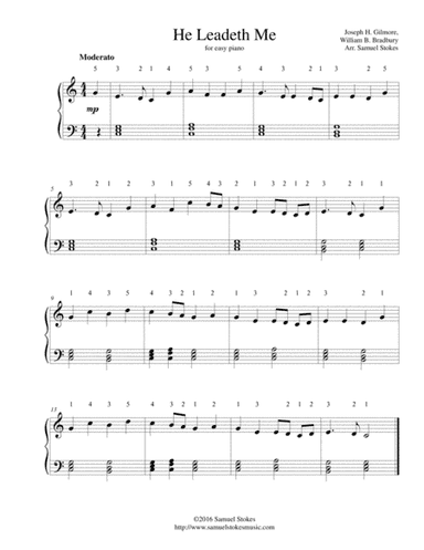 He Leadeth Me - for easy piano (arr. Samuel Stokes)