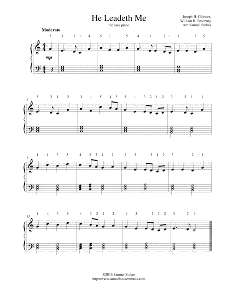He Leadeth Me - for easy piano (arr. Samuel Stokes)
