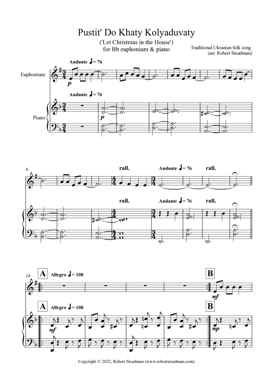 Pustit' Do Khaty Kolyaduvaty (Ukrainian Folk Song) (arr. Robert Steadman)