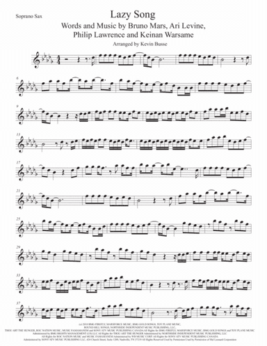 The Lazy Song (arr. Kevin Busse)