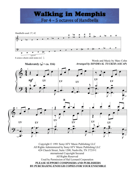 Walking In Memphis (arr. Sondra K. Tucker)