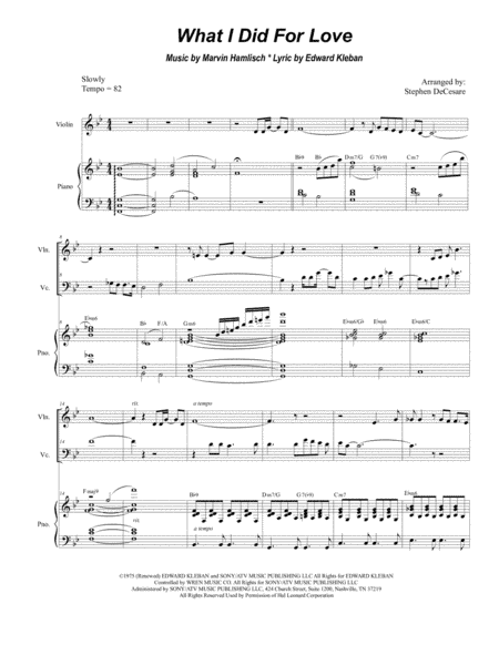 What I Did For Love (arr. Stephen DeCesare)