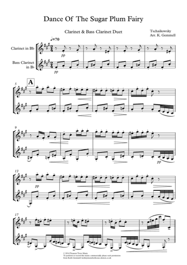 Dance Of  The Sugar Plum Fairy: Clarinet & Bass Clarinet Duet (arr. Keith Gemmell)
