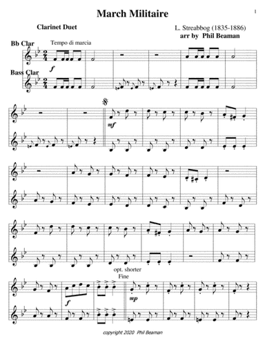 March Militaire-Clarinet Duet (arr. Phil Beaman)