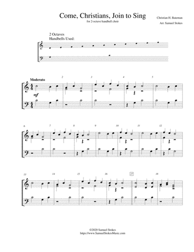 Come, Christians, Join to Sing - for 2-octave handbell choir (arr. Samuel Stokes)