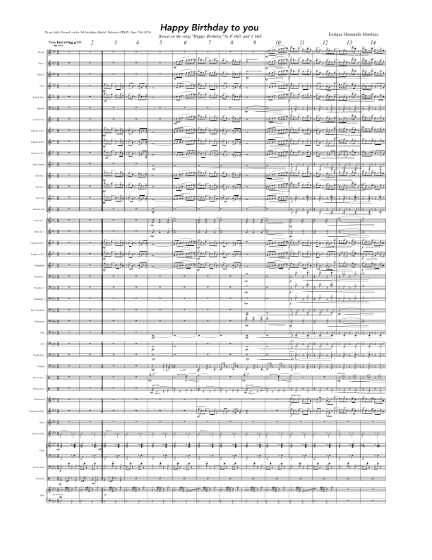 Happy Birthday to You (arr. Enrique Hernandis Martinez)