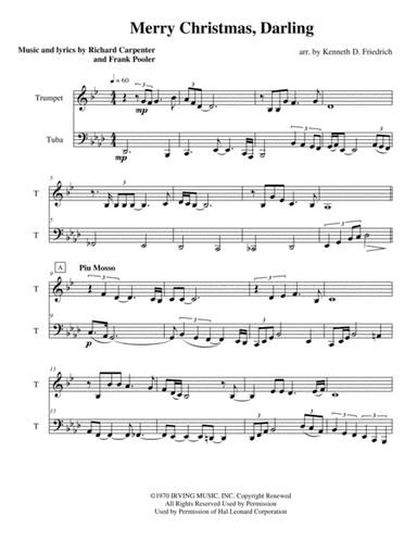 Merry Christmas, Darling (arr. Kenneth D. Friedrich)
