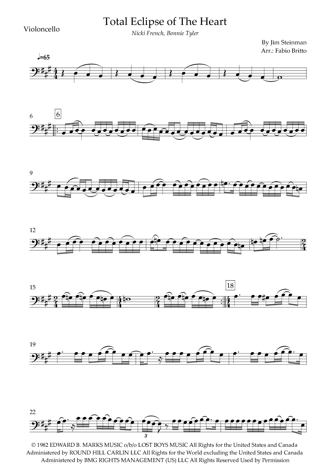 Total Eclipse Of The Heart (arr. Fabio Britto)