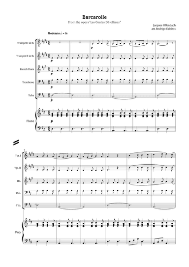 Barcarolle - Belle Nuit, O Nuit D'Amour (arr. Rodrigo Faleiros)