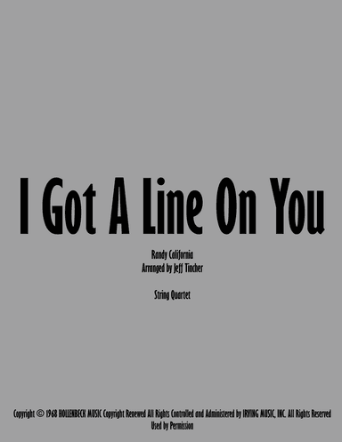 I Got A Line On You (arr. Jeff Tincher)