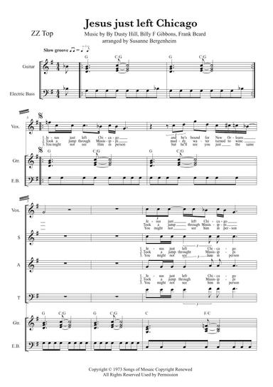 Jesus Just Left Chicago (arr. Susanne Bergenheim)