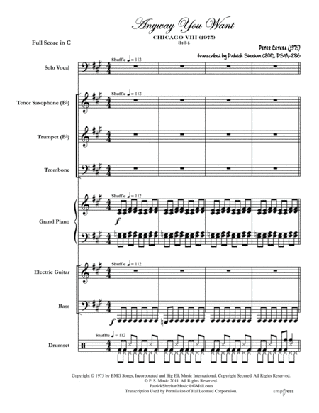Anyway You Want Me (arr. Patrick Sheehan)