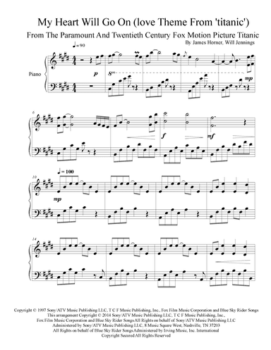 My Heart Will Go On (love Theme From 'titanic') (arr. Iván Díaz)