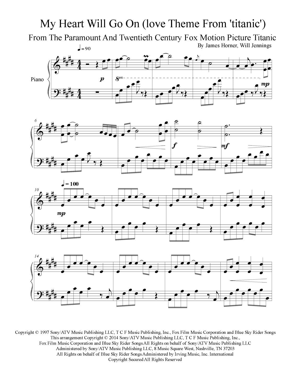 My Heart Will Go On (love Theme From 'titanic') (arr. Iván Díaz)