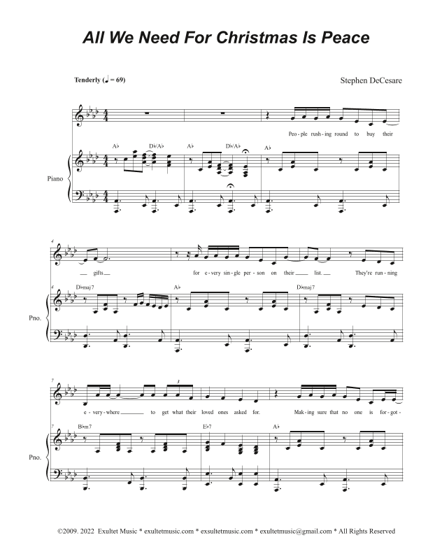 All We Need For Christmas Is Peace (Vocal solo)