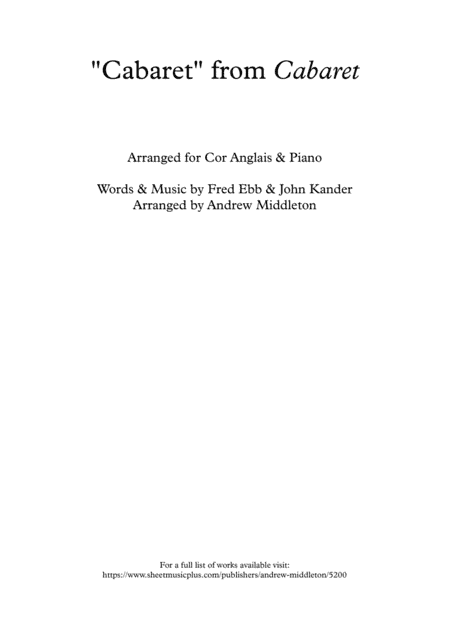 Cabaret (arr. Andrew Middleton)