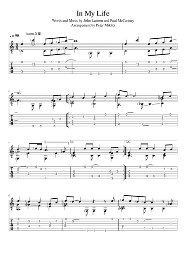 In My Life (arr. Peter Miklitz)