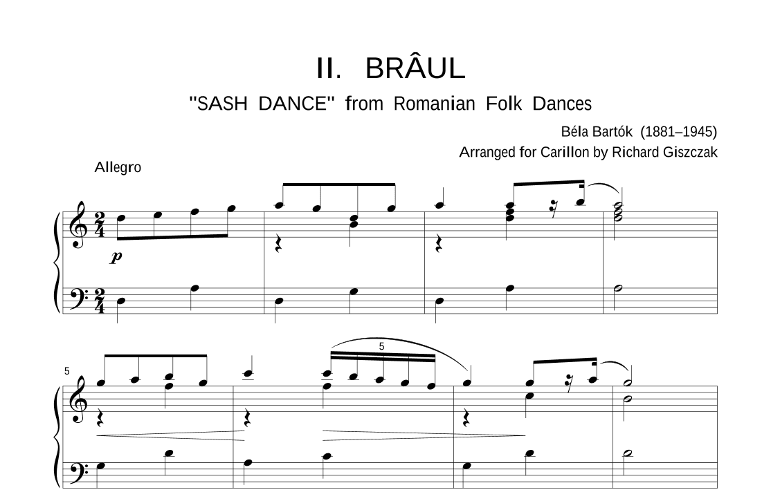 II. BRÂUL (Sash Dance) from "Romanian Folk Dances" (arr. Richard Giszczak)