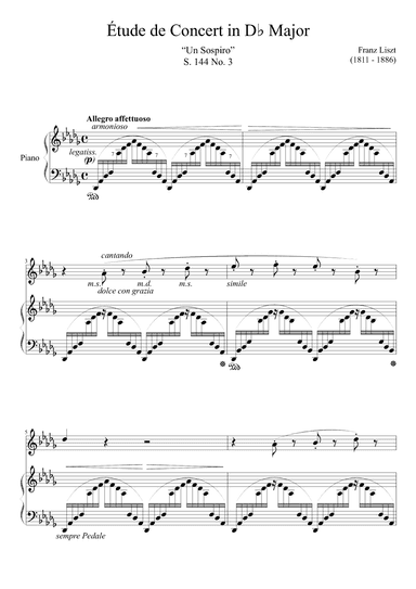 Etude de Concert S. 144 No. 3 in Db Major (arr. Zachary Corbett)