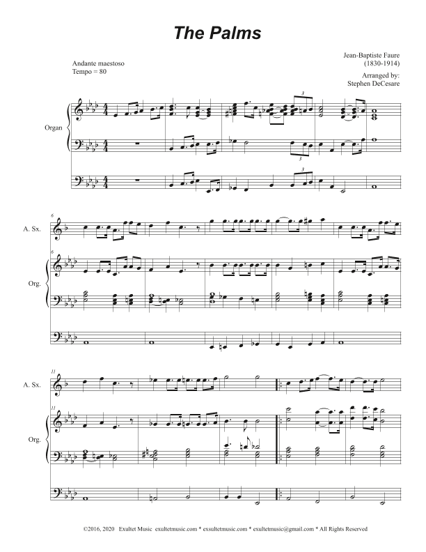 The Palms (Alto Saxophone and Organ) (arr. Stephen DeCesare)