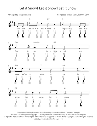 Let It Snow! Let It Snow! Let It Snow! (arr. songbooks.info)