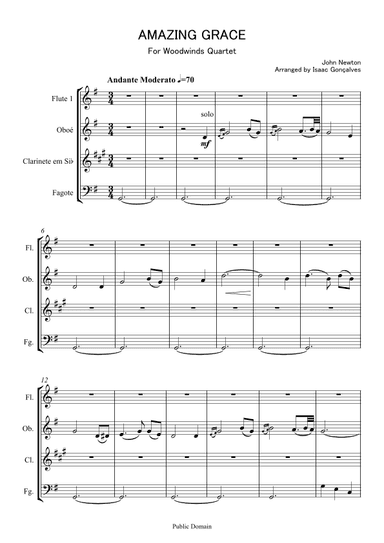 Amazing Grace (arr. Isaac Gonçalves)
